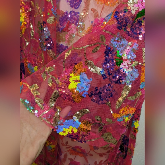 NWT SOUTHERN FRIED CHIKS SEQUIN DUSTER - Picture 5 of 14